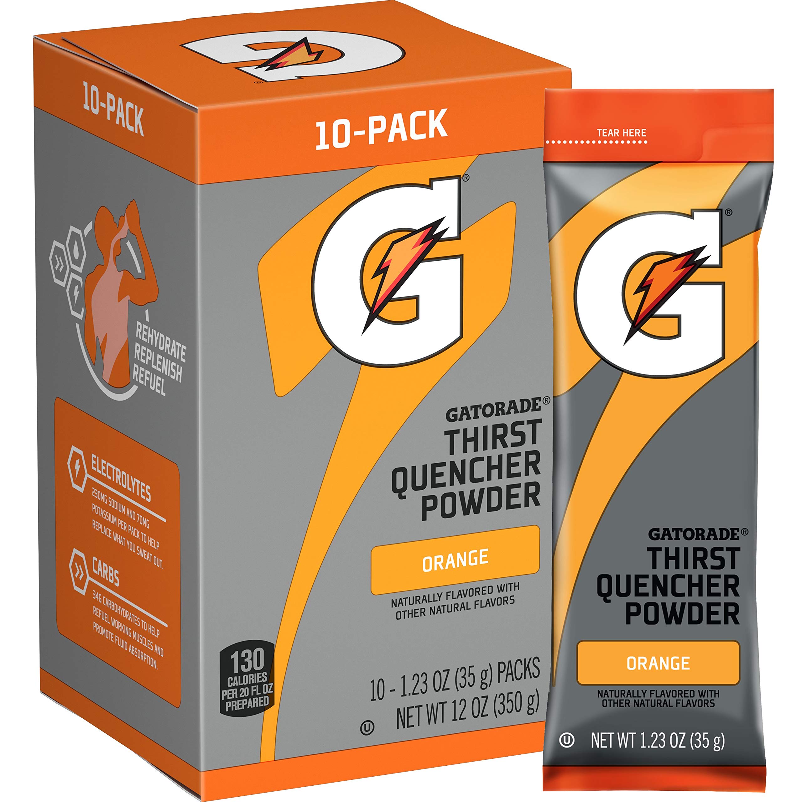 Product image of Gatorade G Powder Orange 1.23 oz 10 ct 1.23 oz 10 Count